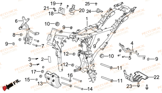 Cadre ORCAL Pièces Orcal TABOR 125cc EURO5