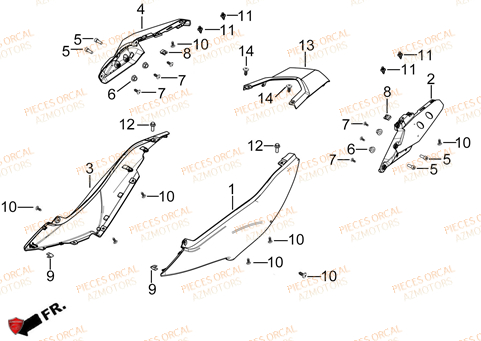 CARENAGE ARRIERE ORCAL TABOR 125 Euro5