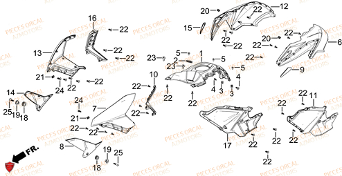 Carenage Avant ORCAL Pièces Orcal TABOR 125cc EURO5