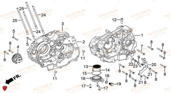 CARTER MOTEUR ORCAL TABOR 125 Euro5