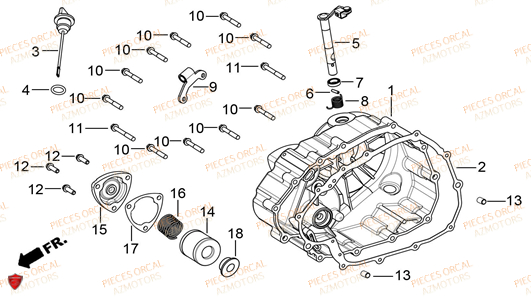 Couvre Carter Droit ORCAL Pièces Orcal TABOR 125cc EURO5