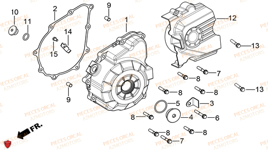 Couvre Carter Gauche ORCAL Pièces Orcal TABOR 125cc EURO5