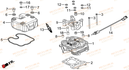 Culasse ORCAL Pièces Orcal TABOR 125cc EURO5