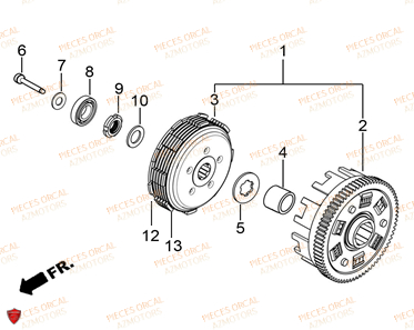 Embrayage ORCAL Pièces Orcal TABOR 125cc EURO5