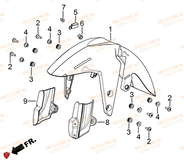 Garde Boue Avant ORCAL Pièces Orcal TABOR 125cc EURO5