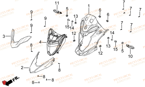 Optique Avant ORCAL Pièces Orcal TABOR 125cc EURO5