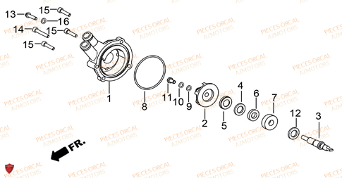 Pompe A Eau ORCAL Pièces Orcal TABOR 125cc EURO5