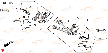 Repose Pied Arriere ORCAL Pièces Orcal TABOR 125cc EURO5