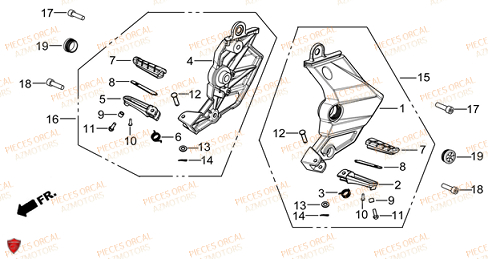 Repose Pied Avant ORCAL Pièces Orcal TABOR 125cc EURO5