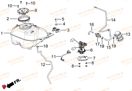 Reservoir ORCAL Pièces Orcal TABOR 125cc EURO5