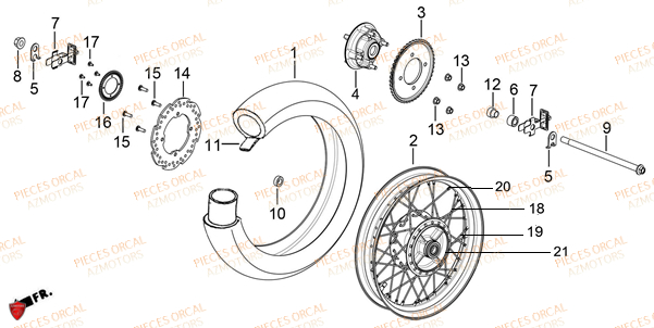 ROUE ARRIERE ORCAL TABOR 125 Euro5