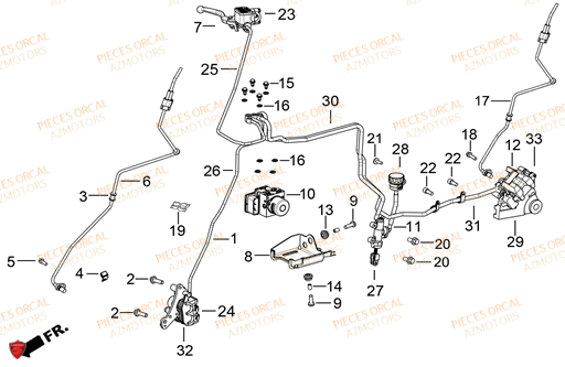 Systeme De Frein ORCAL Pièces Orcal TABOR 125cc EURO5