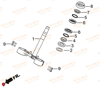 Tete De Fourche Inferieur ORCAL Pièces Orcal TABOR 125cc EURO5