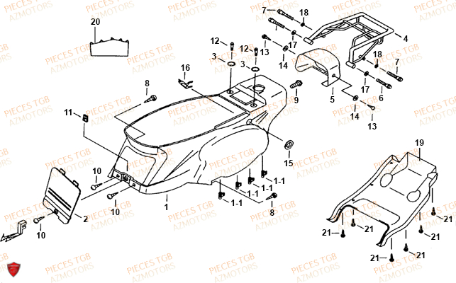 CARROSSERIE PRINCIPALE TGB TGB 101S 50