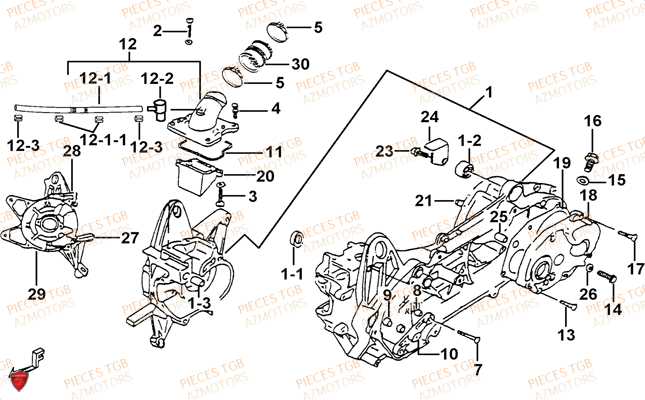 CARTER MOTEUR TGB TGB 101S 50