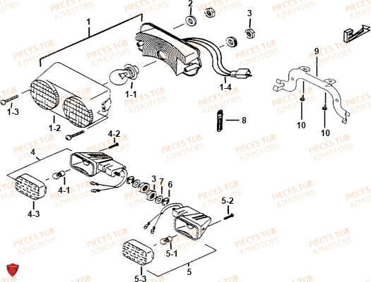 Eclairage Arriere TGB Pieces TGB 101S 50 (No Serie RFCBH1BHA...Type: BH1)