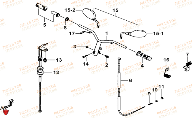 Guidon TGB Pieces TGB 101S 50 (No Serie RFCBH1BHA...Type: BH1)