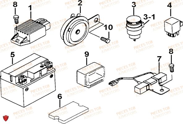 Systeme Electrique 3 TGB Pieces TGB 101S 50 (No Serie RFCBH1BHA...Type: BH1)