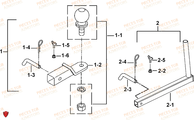 Attelage (option) TGB Pieces TGB TARGET 460R - 460R-F (No Serie RFCFBFVFA...Type: VSF)