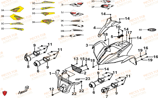 Carrosserie Avant TGB Pieces TGB TARGET 460R - 460R-F (No Serie RFCFBFVFA...Type: VSF)