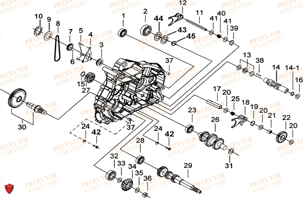 Carter Moteur Gauche 2 TGB Pieces TGB TARGET 460R - 460R-F (No Serie RFCFBFVFA...Type: VSF)