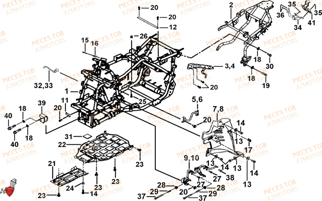 Chassis TGB Pieces TGB TARGET 460R - 460R-F (No Serie RFCFBFVFA...Type: VSF)