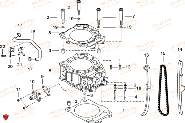 Cylindre TGB Pieces TGB TARGET 460R - 460R-F (No Serie RFCFBFVFA...Type: VSF)