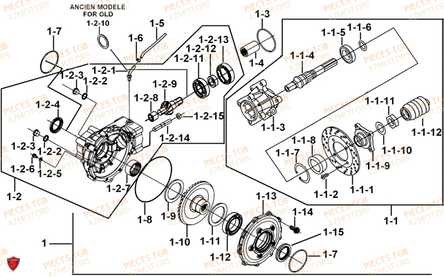 Differentiel Arriere TGB Pieces TGB TARGET 460R - 460R-F (No Serie RFCFBFVFA...Type: VSF)