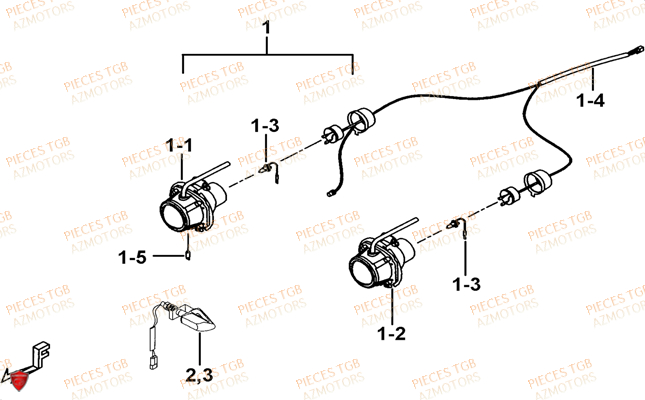 Eclairage Avant TGB Pieces TGB TARGET 460R - 460R-F (No Serie RFCFBFVFA...Type: VSF)