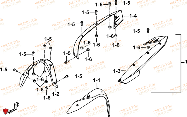 Elargisseurs Ailes TGB Pieces TGB TARGET 460R - 460R-F (No Serie RFCFBFVFA...Type: VSF)