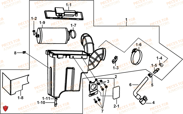 Filtre A Air TGB Pieces TGB TARGET 460R - 460R-F (No Serie RFCFBFVFA...Type: VSF)