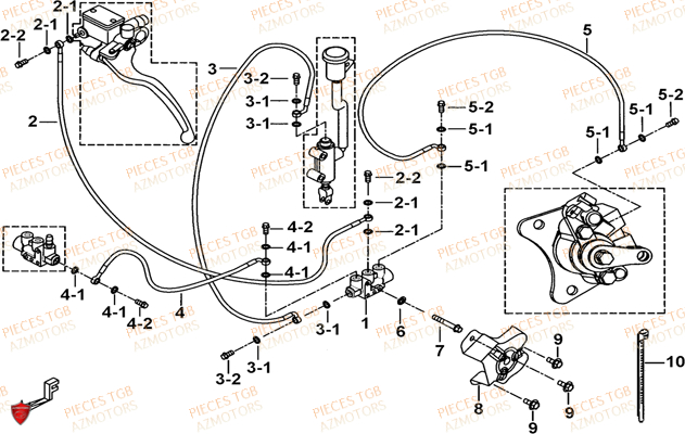 Frein Arriere TGB Pieces TGB TARGET 460R - 460R-F (No Serie RFCFBFVFA...Type: VSF)