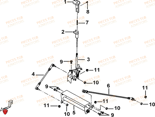 Levier De Vitesses TGB Pieces TGB TARGET 460R - 460R-F (No Serie RFCFBFVFA...Type: VSF)