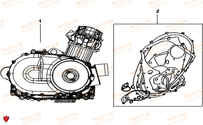 Moteur TGB Pieces TGB TARGET 460R - 460R-F (No Serie RFCFBFVFA...Type: VSF)