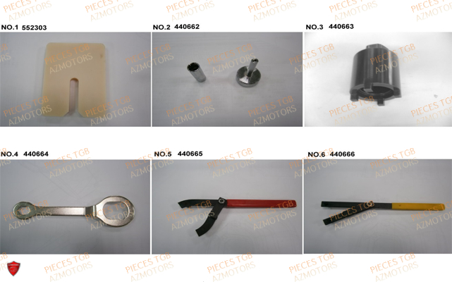 Outils 3 TGB Pieces TGB TARGET 460R - 460R-F (No Serie RFCFBFVFA...Type: VSF)