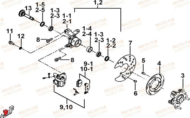 Porte Fusee De Direction TGB Pieces TGB TARGET 460R - 460R-F (No Serie RFCFBFVFA...Type: VSF)