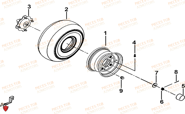 Roues Arriere TGB Pieces TGB TARGET 460R - 460R-F (No Serie RFCFBFVFA...Type: VSF)