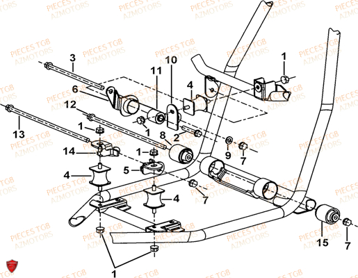 Supports Moteur TGB Pieces TGB TARGET 460R - 460R-F (No Serie RFCFBFVFA...Type: VSF)