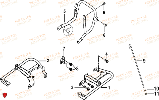 Support Pare Chocs TGB Pieces TGB TARGET 460R - 460R-F (No Serie RFCFBFVFA...Type: VSF)