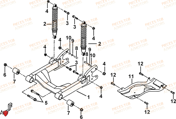 SUSPENSION ARRIERE TGB TGB TARGET 460R