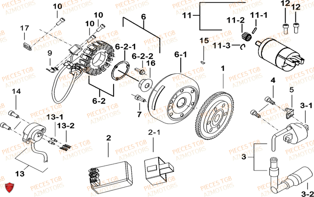 Systeme Electrique 1 TGB Pieces TGB TARGET 460R - 460R-F (No Serie RFCFBFVFA...Type: VSF)