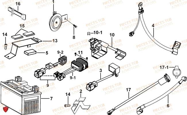 Systeme Electrique 3 TGB Pieces TGB TARGET 460R - 460R-F (No Serie RFCFBFVFA...Type: VSF)