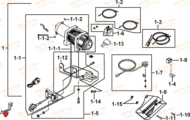 Treuil Modele Tgb Co TGB Pieces TGB TARGET 460R - 460R-F (No Serie RFCFBFVFA...Type: VSF)