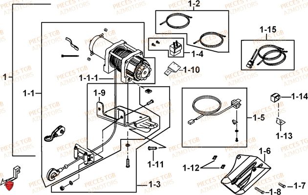 Treuil Modele Tgb Ly TGB Pieces TGB TARGET 460R - 460R-F (No Serie RFCFBFVFA...Type: VSF)