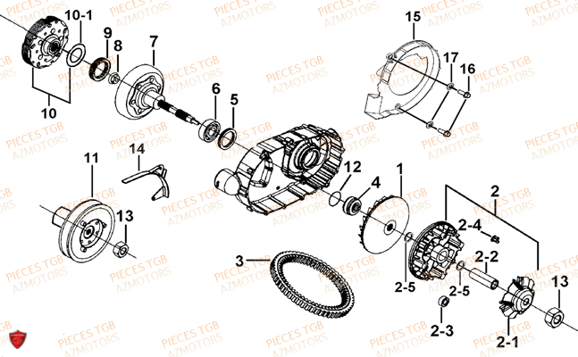 Variateur TGB Pieces TGB TARGET 460R - 460R-F (No Serie RFCFBFVFA...Type: VSF)