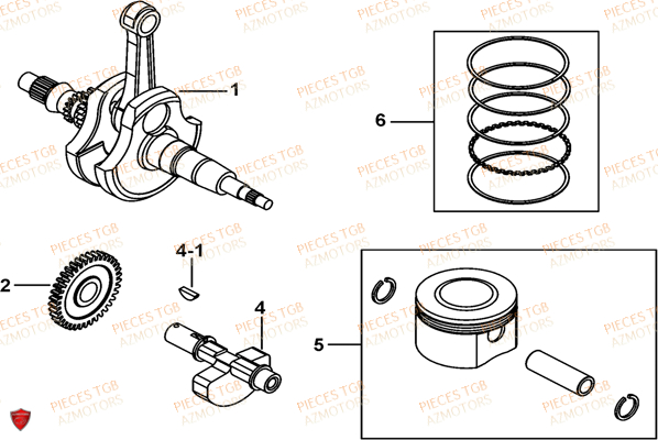 Vilebrequin TGB Pieces TGB TARGET 460R - 460R-F (No Serie RFCFBFVFA...Type: VSF)