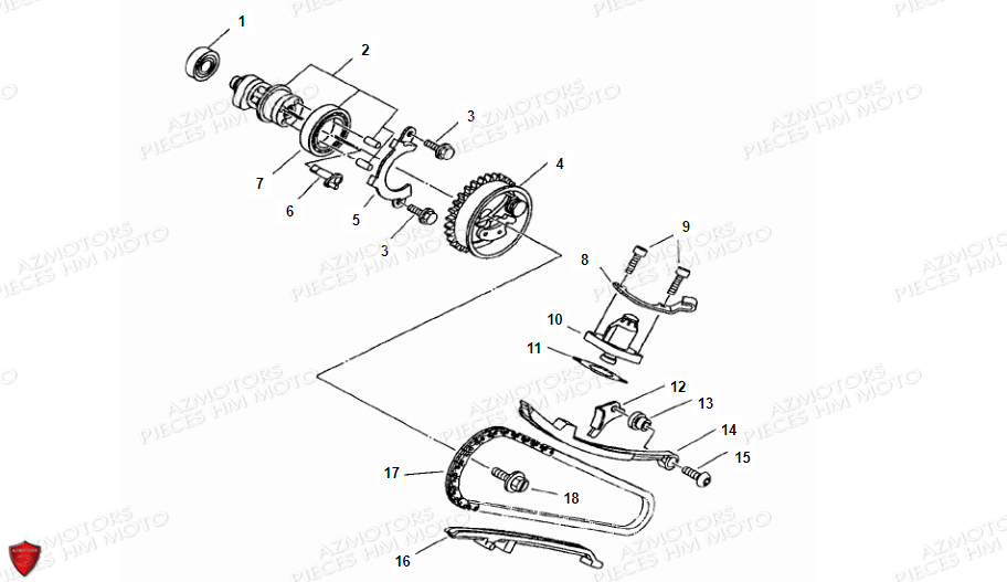 Arbre A Came Distribution VENT PIECES HM LOCUSTA 125-200 (2011-2013)