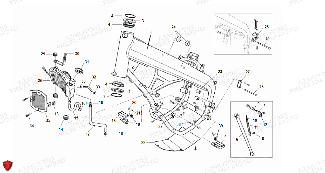 Cadre Chassis VENT PIECES HM LOCUSTA 125-200 (2011-2013)