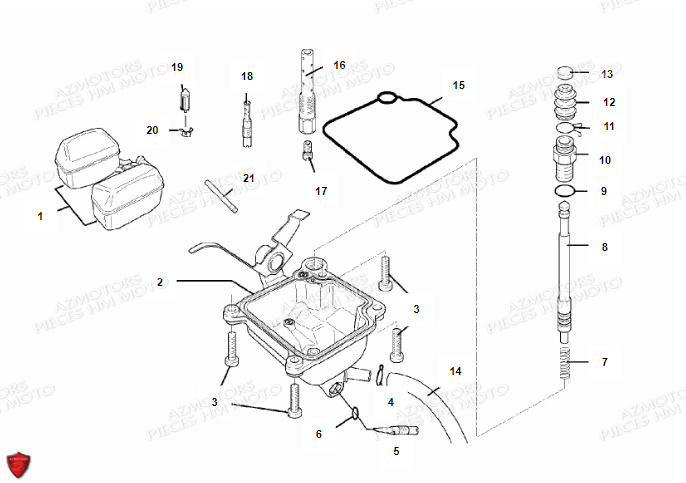 Carburateur Detail VENT PIECES HM LOCUSTA 125-200 (2011-2013)