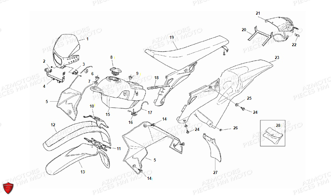 Carenages VENT PIECES HM LOCUSTA 125-200 (2011-2013)